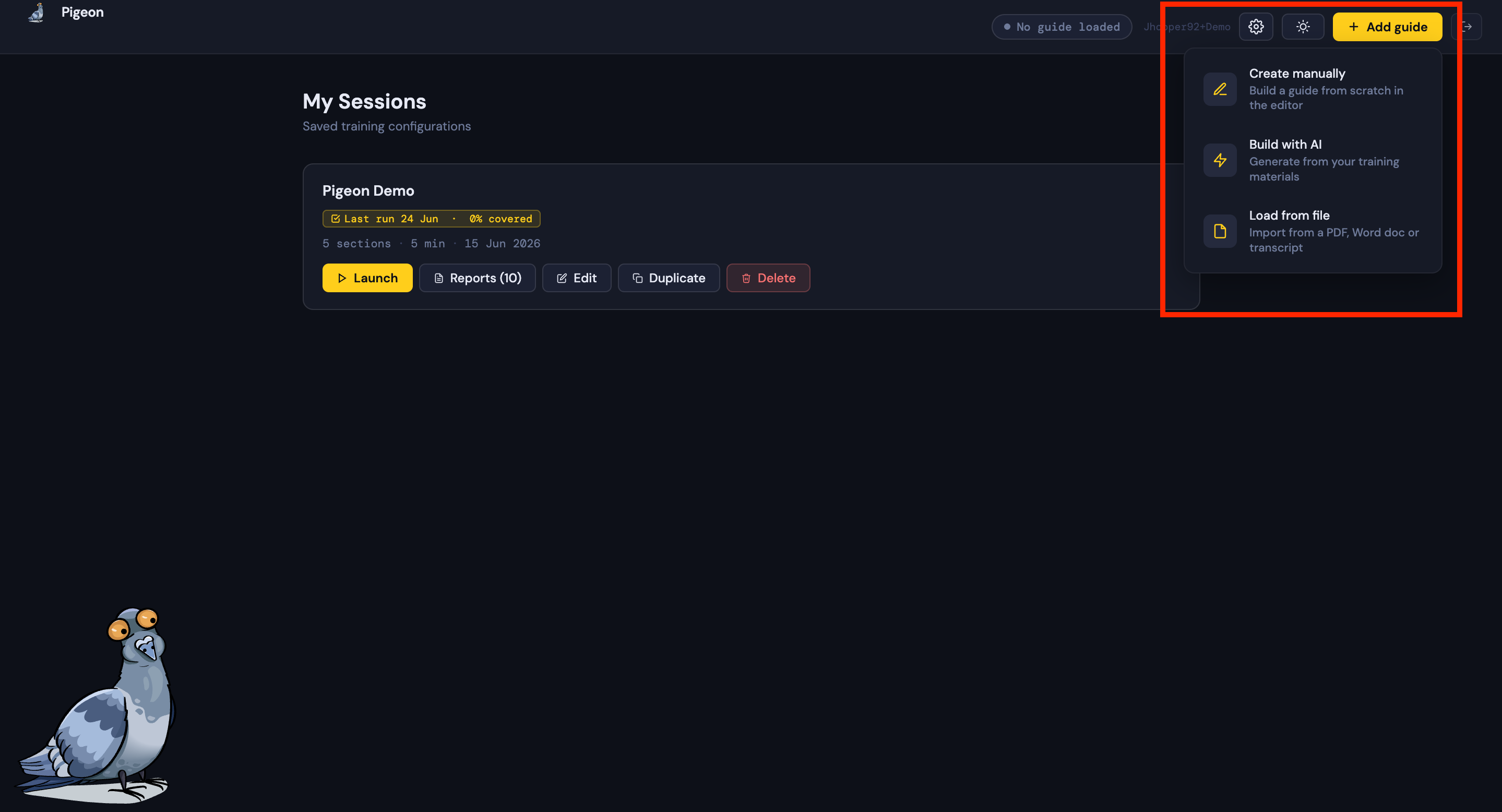 Guide editor with content added